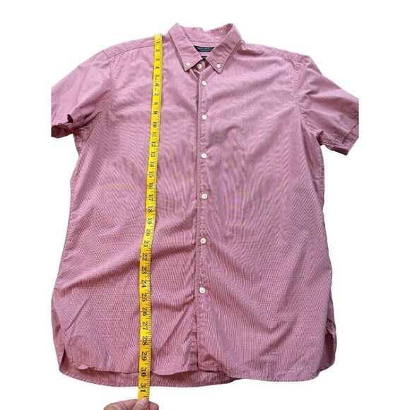 Banana Republic Men's Lightweight Camden Fit Button-Down Shirt L Red & White 100 - Picture 4 of 8